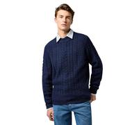 Wrangler - Maglione lavorato a trecce blu navy S
