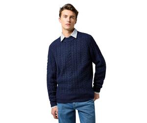 Wrangler Cable Knit Sweater, Denim Heather, XL