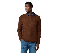 Wrangler Cable Knit Sweater Felpa, Mogano mélange, M Uomo