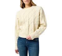 Wrangler Cable Knit Sweater Felpa, Worn White, M Donna