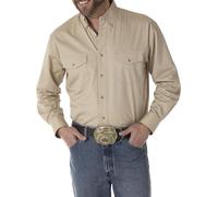 Wrangler Camicia a Tinta Unita da Uomo, Colore Deserto, Marrone Chiaro, Small