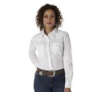 Wrangler Camicia da Donna Western con Due Tasche a Scatto, Bianco, L