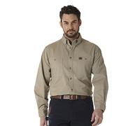 Wrangler Camicia da Lavoro a Maniche Lunghe in Twill Logger da Uomo, Cachi, XL Alto