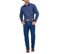 Wrangler - Camicia da Lavoro da Uomo, Taglio Cowboy, a Maniche Lunghe, Stile Western, Tinta Unita, Foglia di tè Scuro, L