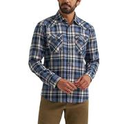Wrangler Camicia da Uomo Iconic Denim Regular Fit Snap Button, Blu Scuro, XXL
