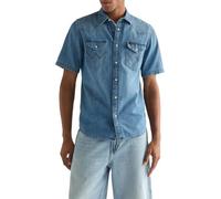 Wrangler Camicia da Uomo SS Western Mid Light Wash, XXL