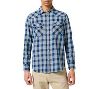 Wrangler Camicia Western Indigo, Lavaggio Scuro, XL Uomo