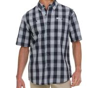 Wrangler Camicie con bottoni per uomo grandi e alti - Plaid manica corta casual, Blue Night, XL Alti