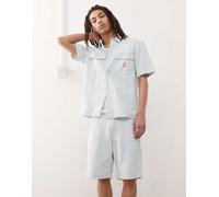 Wrangler - Casey Jones - Camicia a maniche corte in denim lavaggio chiaro in coordinato-Blu M