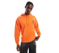 Wrangler - Casey Jones - Felpa con cappuccio oversize arancione vintage con logo circolare S