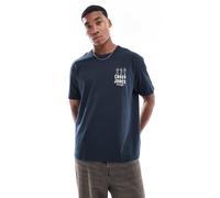 Wrangler - Casey Jones - T-shirt blu navy pesante oversize con logo vintage S