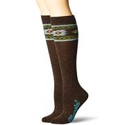 Wrangler Confezione da 2 paia di calzini da donna Angora Aztec Boot Socks, Marrone, M