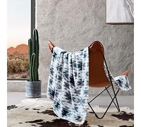 Wrangler - Coperta in morbido pile, decorazione occidentale per letto o divano (blu navajo, 127 x 178 cm)