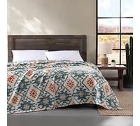 Wrangler - Coperta king size, ultra morbido pile felpato, biancheria da letto reversibile, ispirata a Yellowstone (Dakota blu, King)