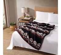 Wrangler - Coperta, ultra morbida coperta per divano o letto, biancheria da letto oversize w/Sherpa Reverse (Mountain Fog Brown, 127 x 178 cm)