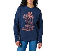 Wrangler Felpa Regolare Maglia di Tuta, Blu Navy, XS Donna