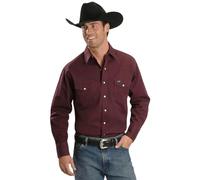 Wrangler Firm Finish - Camicia da Lavoro Western da Uomo Ossido Rosso, LT (Large Tall)