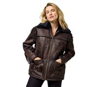 Wrangler Fringe Wrange Jacket Giacca, Pelle Marrone, S Donna