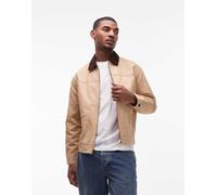 Wrangler - Giacca harrington color cammello con colletto a contrasto-Marrone L