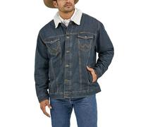 Wrangler Giacca in denim da uomo con taglio cowboy foderato in stile, Sherpa/Denim, Large