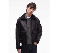 Wrangler - Giacca nera in montone sintetico con 2 tasche-Nero 2XL