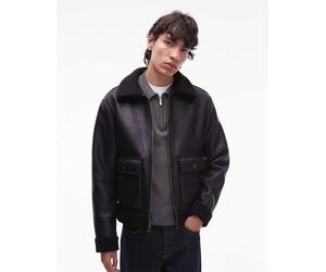 Wrangler - Giacca nera in montone sintetico con 2 tasche-Nero 2XL