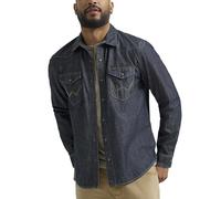 Wrangler Iconic Denim Regular Fit Snap Camicia a Bottone Basso da Uomo, Canyon Wash, XL