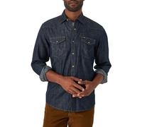 Wrangler Iconic Regular Fit Snap Shirt Camicia Button-Down, Rinse Denim, M Uomo
