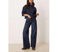Wrangler - Jeans a fondo ampio blu navy slavato W28 L32