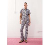 Wrangler - Jeans blu con stampa stile anni '70-Multicolore W28 L30