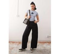 Wrangler - Jeans cowboy a fondo ampio leggeri neri con cuciture sul davanti-Nero W30 L34