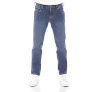 Wrangler Jeans da Uomo Regular Fit Greensboro Pantaloni Dritti Jeans Denim Stretch Cotone Blu Nero w30 w31 w32 w33 w34 w35 w36 w38 w40 w42 w44, Basement Blue (Wss3hn32c), 36W x 34L