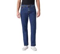 Wrangelr Uomo Texas Worn-In Texas Stretch Jeans IN Fiore Blu Denim (W12133009)