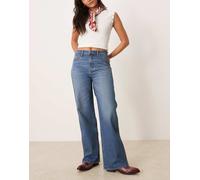 Wrangler - Jeans larghi dritti blu lavaggio medio slavato W26 L32