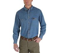 Wrangler Logger Twill Long Sleeve Workshirt Camicia, Navy Antico, L Uomo