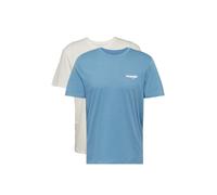 WRANGLER Maglietta '2PACK SIGN OFF TEE' blu fumo / bianco Uomo WRANGLER L blu fumo / bianco