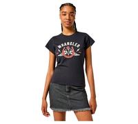 Wrangler Maglietta da Donna Shrunken Band, Nero Sbiadito, M