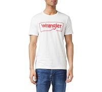 Wrangler Maglietta da Uomo con Logo, Bianco, XXL Plus