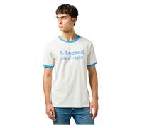Wrangler Maglietta da Uomo Ringer Tee, Vintage Bianco, XL