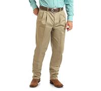 Wrangler Men's Big & Tall Riata Pleated Relaxed Fit Casual Pant, Khaki, 44X30