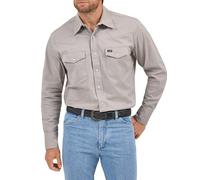 Wrangler Men's Long Sleeve Workshirt, Cement, Large