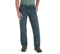 Wrangler Men's Rugged Wear Relaxed Straight Fit Jean,Blue,42x29