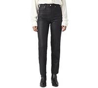 Wrangler Mom Straight Jeans, Coated Black, 40W / 34L Donna