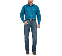 Wrangler Ms71419t Camicia da Lavoro, Foglia di tè Scuro, 3XL Uomo