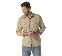 Wrangler MVR502T Camicia Button-Down, Marrone Chiaro, S Uomo