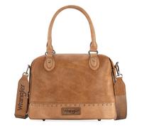 Wrangler Piccola borsa da dottore da donna vintage borsa a tracolla western con tracolla larga, Marrone Chiaro Crudo, Taglia unica