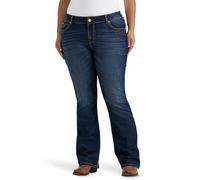 Wrangler Plus Retro Mae Mid Rise Stretch Boot Cut Jean Jeans, Blu Scuro, 52 Donna
