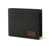 Wrangler Portafoglio bifold da uomo, in vera pelle, regalo per lui, nero, taglia unica
