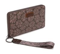 Wrangler Portafoglio da donna con laccetto da polso, borsa lunga, grande capacità, Daisy-Coffee solido, occidentale