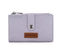 Wrangler Portafoglio per le donne Porta carte bifold con cerniera e finestra ID, A-viola, Small